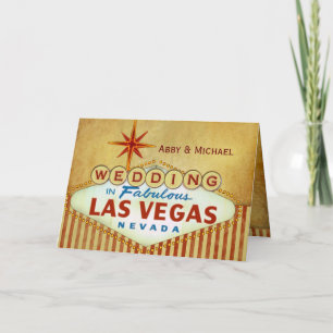 Wedding in Fabulous Las Vegas - Vintage Stripes Card