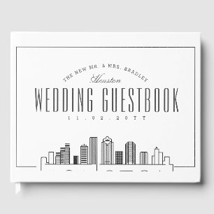 Wedding In Houston Modern Deco Skyline Guest Book