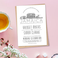 Wedding in Jamaica | Stylized Skyline Invitation