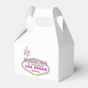 WEDDING IN LAS VEGAS GABLE FAVOR BOX. Pink Logo. Box