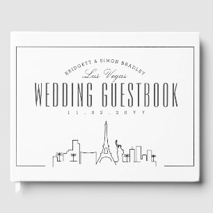 Wedding In Las Vegas Modern Deco Skyline Guest Book