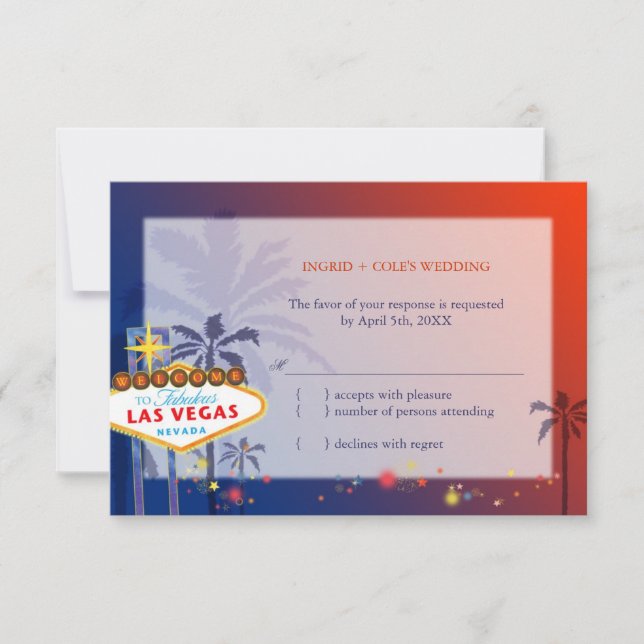 Wedding in Las Vegas Nevada RSVP Card (Front)
