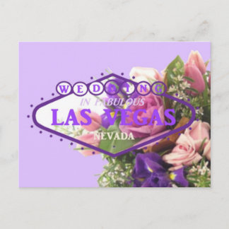 WEDDING In Las Vegas Postcard Floral