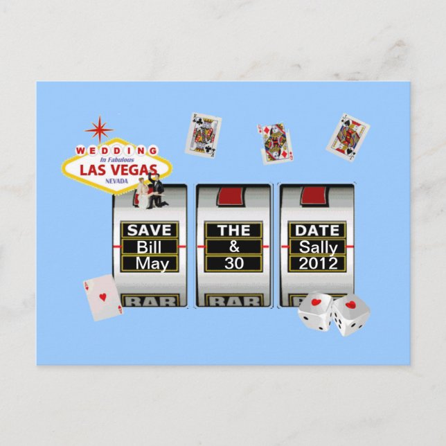 Wedding In Las Vegas "Save the Date" Slot Postcard (Front)