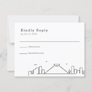 Wedding in Mexico   Stylized Skyline RSVP Card