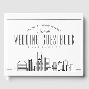 Wedding In Nashville Modern Deco Skyline Guest Book