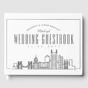 Wedding In Pittsburgh Modern Deco Skyline Guest Book