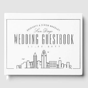 Wedding In San Diego   Modern Deco Skyline Guest Book