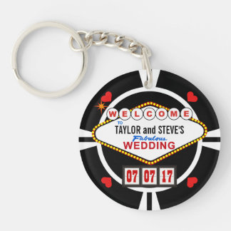 Wedding in Vegas Casino Favour Poker Chip Keychain