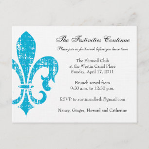 Wedding Information Card   New Orleans   Turquoise
