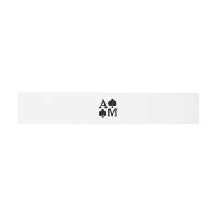 Wedding Initials Black Spades Belly Band Invitation Belly Band