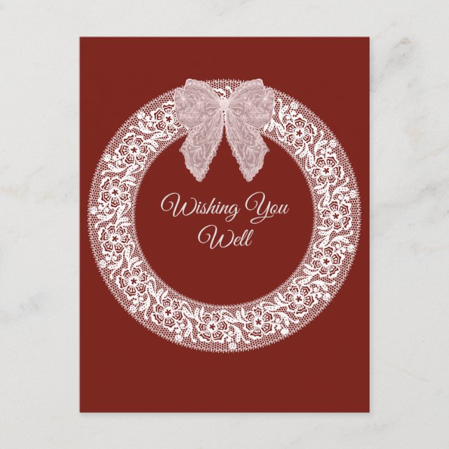  Wedding Insert Enclosure Card Lace Bow (Front)
