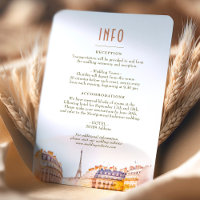Wedding Insert INFO and Details Paris France