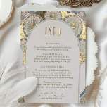 Wedding Insert INFO Vintage Art Nouveau by Mucha Foil Holiday Postcard<br><div class="desc">Art Nouveau Vintage wedding INFO card Blue & Gold by Alphonse Mucha in a floral, romantic, and whimsical design. Victorian flourishes complement classic art deco fonts. Please enter your custom information, and you're done. If you wish to change the design further, click the blue "Customize It" button. Thank you so...</div>