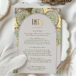 Wedding Insert INFO Vintage Art Nouveau by Mucha Foil Holiday Postcard<br><div class="desc">Art Nouveau Vintage wedding INFO card Red & Gold by Alphonse Mucha in a floral, romantic, and whimsical design. Victorian flourishes complement classic art deco fonts. Please enter your custom information, and you're done. If you wish to change the design further, click the blue "Customize It" button. Thank you so...</div>