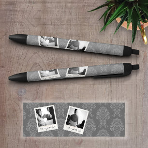 Wedding Instagram 2 Photos Retro frame Custom Text Black Ink Pen