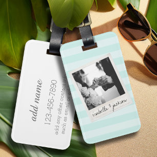 Wedding Instagram Photo Retro frame Custom Text Luggage Tag