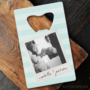 Wedding Instagram Photo Retro frame Custom Text Wallet Bottle Opener