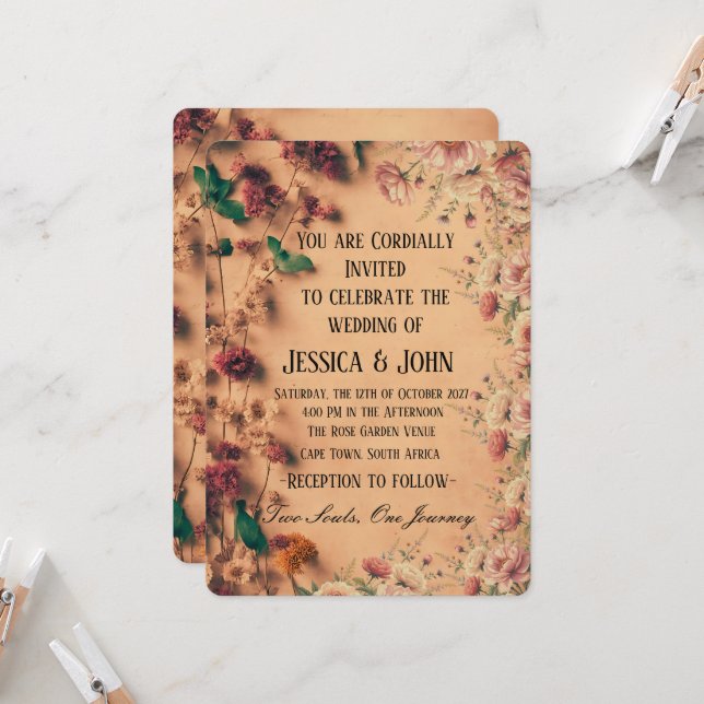 Wedding Invitation  (Front/Back In Situ)