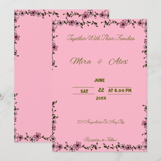  Wedding Invitation (Front/Back)
