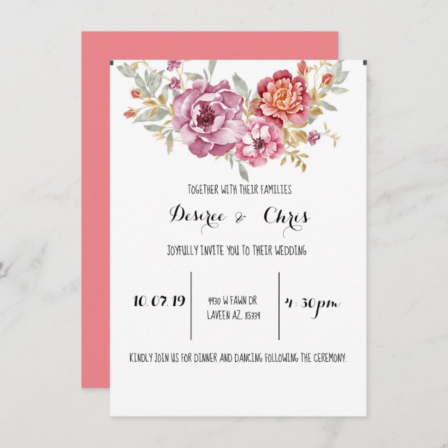 Wedding Invitation (Front/Back)