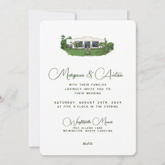 Wedding Invitation 5x7 - Wrightsville Manor