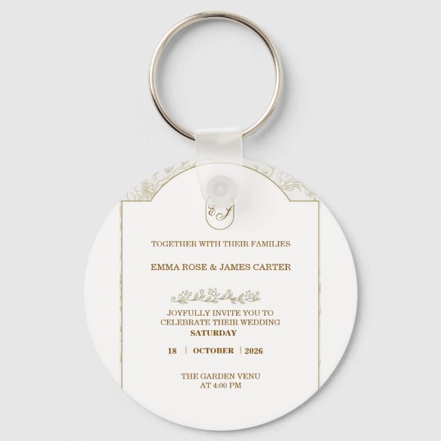 "Wedding Invitation ✨ A Night to Remember" Keychain (Front)