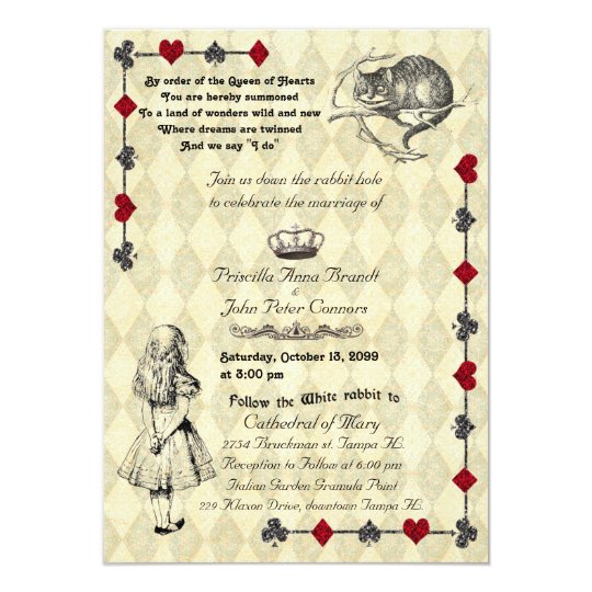 Wedding Invitation "Alice in Wonderland" 4x6