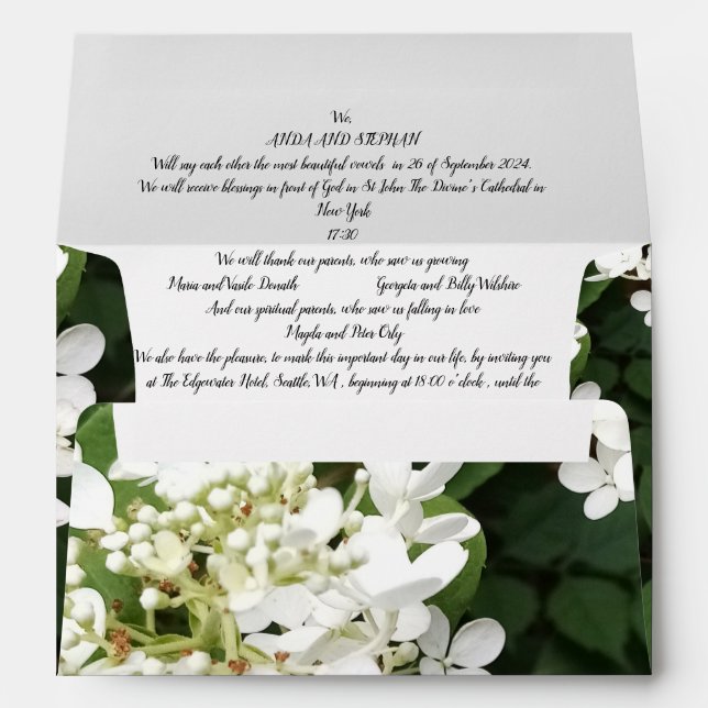 Wedding Invitation All In One Envelope White Hydra (Back (Bottom))