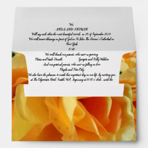 Wedding Invitation All In One Envelope YellowRoses