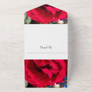 Wedding Invitation All In One Rose and Map