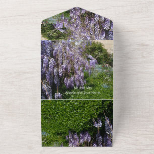 wedding invitation all in one wisteria violet gre
