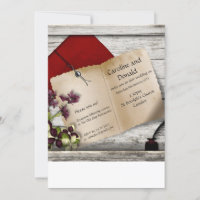 Wedding Invitation. Antique paper and quill