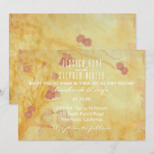 Wedding Invitation Asian Influence Yellow Golds