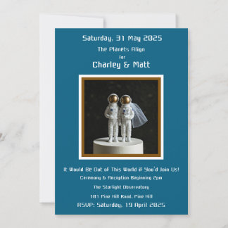 Wedding Invitation Astronaut Outer Space Stars