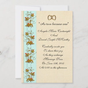 Wedding invitation Autumn leaves