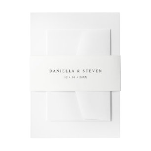 Wedding Invitation Belly Band Classic Script