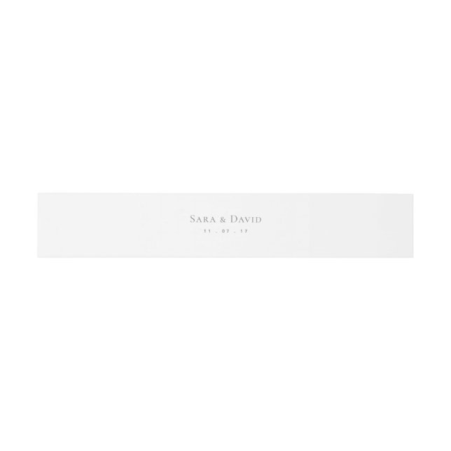 Wedding Invitation Belly Band Minimalist White (Flat)