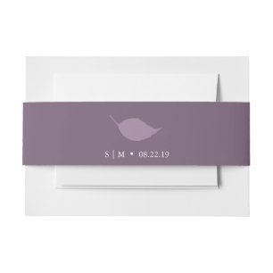 Wedding Invitation Belly Bands Monogram Purple Band