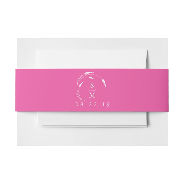 Wedding Invitation Belly Bands Vibrant Pink Invitation Belly Band (Front Example)