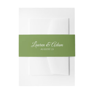 Wedding Invitation Belly Bands / Wraps (Green) Invitation Belly Band