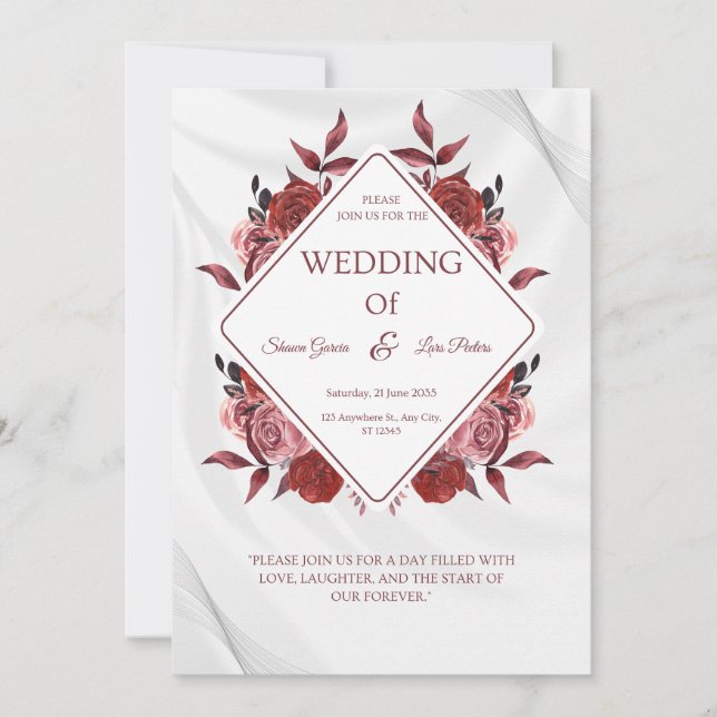 Wedding Invitation Black Gold Luxury Style (Front)