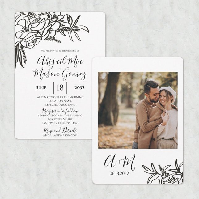 Wedding Invitation Black & White (Creator Uploaded)