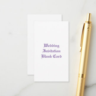 WEDDING INVITATION BLANK ENCLOSURE CARD