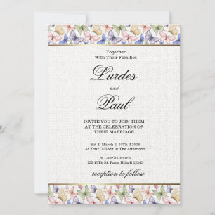 Wedding invitation Border Butterfly