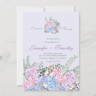 Wedding Invitation Botanical hydrangea flowers