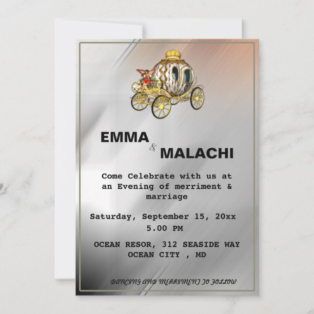 Wedding Invitation Bridal car (Front)
