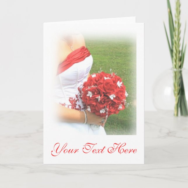 Wedding Invitation - Bride w/ Bouquet (Front)