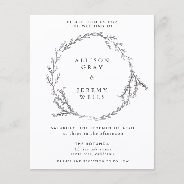  Wedding Invitation Budget Flyer (Front)