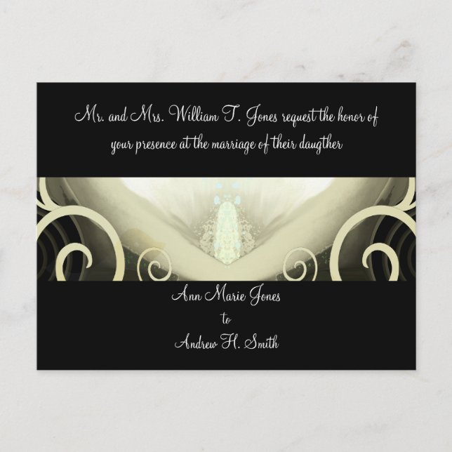 Wedding Invitation Cala Lily Postcard (Front)